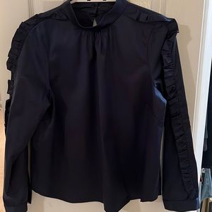 LAST CALL - Pink Tartan navy cotton blouse